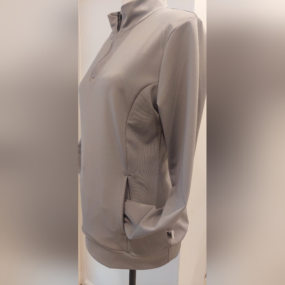 Nicole Miller Sport Gray Zip Pullover - Picture 5 of 8